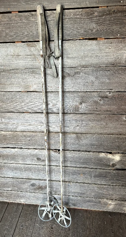 Vintage White US Ski Poles