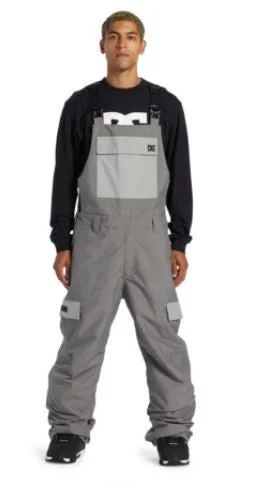 DC GRAY DOCILE TECHNICAL SNOW BIB PANTS 2024