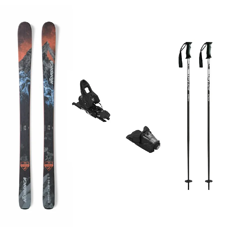 Nordica Enforcer 80 S Junior Skis 2024 with Salomon Stage 10 Binding Ski Package